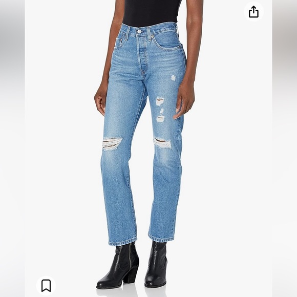NWT Women’s Levi‎ Straight Rip Jeans - Picture 1 of 9